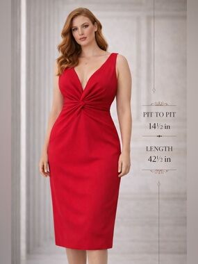👗 Katie May Los Angeles Red V-Neck Cocktail Dress ❤️